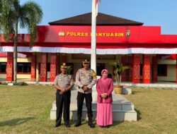 Kapolres Banyuasin Pimpin Upacara Kenaikan Pangkat Pengabdian Personel Polres Banyuasin