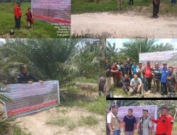 LKBH – LSM Forkorindo Siak Bersama Puluhan Warga Pasang Plang Pengawasan Hukum Lahan
