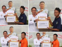 Kasi Giatja Lapas Banjarmasin Serahkan Hadiah Lomba Balap Karung