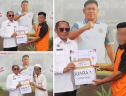 Kasubsi Bimkemaswat Lapas Banjarmasin Serahkan Piagam Juara Lomba Azan Bilal Jumat