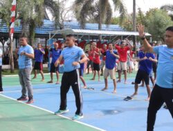 Lapas Narkotika Karang Intan Gelar Senam Bersama Peringati HUT RI Ke-80