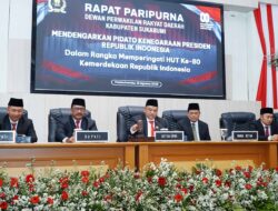 Rapat Paripurna DPRD Kabupaten Sukabumi Bersama Pemda Dengarkan Pidato Presiden Republik Dalam Rangka Hut RI Ke 80
