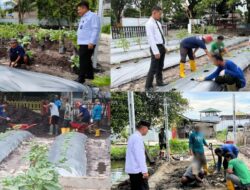 Petugas dan WBP Lapas Kelas IIA Banjarmasin Bersatu dalam Kerja Bakti Perawatan Lahan Produktif