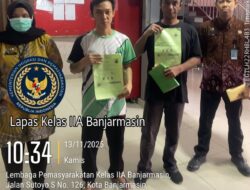 Suasana Haru Iringi Pelepasan Dua Wbp Lapas Kelas IIA Banjarmasin Kembali Ke Masyarakat