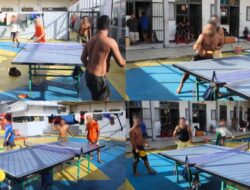 Suasana Blok A Semakin Hidup Dengan Kegiatan Tenis Meja WBP Lapas Kelas IIA Banjarmasin