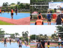 Semangat Olahraga WBP Tampak Jelas Dalam Latihan Voli Rutin Di Lapas Kelas IIA Banjarmasin