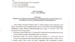 Wali Kota Tanjungbalai Terbitkan Surat Edaran Terkait Kesiapsiagaan Bencana